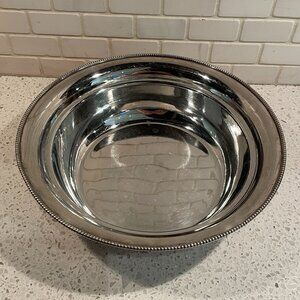 John Dixon & Sons Sheffield Silverplate Round Bowl with Beaded Rim-8"
